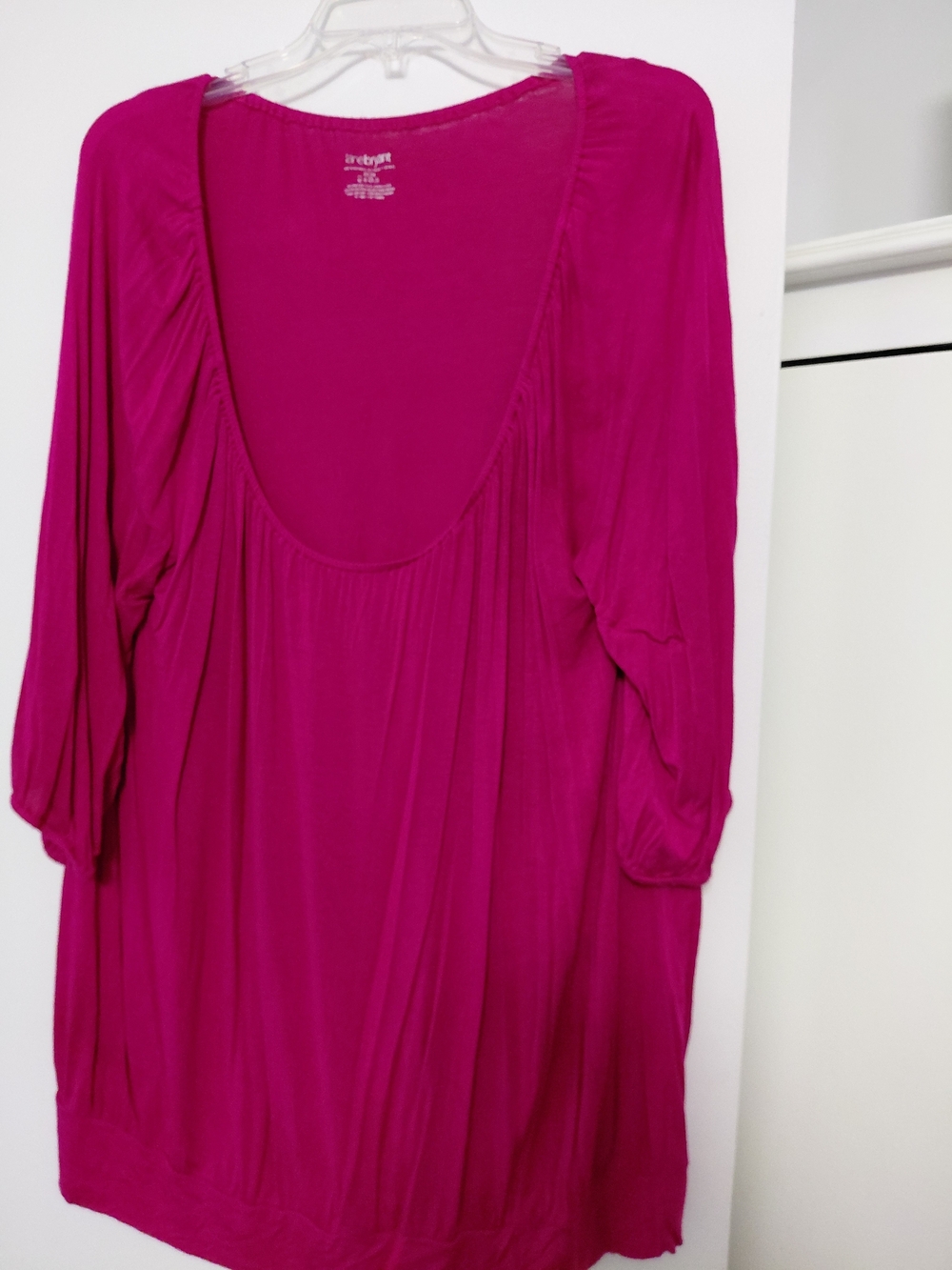 Lane Bryant Fuchsia Scoop Neck Top